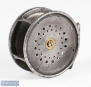 Hardy Bros brass faced Perfect salmon reel, 4