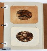Leather Folder A Holding Collection of Period Feathers for Fly Tying, all within window cards - with
