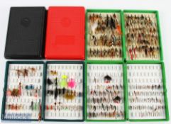 5x Fox Fly boxes, three with over 150 trout flies, all boxes very tidy (5)