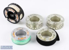 Greys GRi+ salmon 9/10/11 cassette fly reel, plus 4 spare cassettes, counter balanced handle,