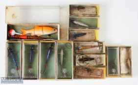 A collection of boxed Daiwa artificial baits and lures, 13 in various sizes