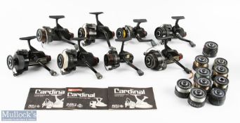 ABU Cardinal fixed spool reels (8) to include C3 reel stamped 84-01 to foot, Cardinal 55 (x2)