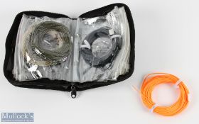 Scierra Outdoor collection zipped wallet containing - 6 salmon lines, various densities, and 3