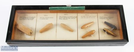 Wooden Shop Display Lures: Make your Own Minnows, a case display showing how to make a minnow in 5