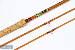 Allcocks of Redditch Avon split cane carp rod 10' 2pc with spare tip, 30