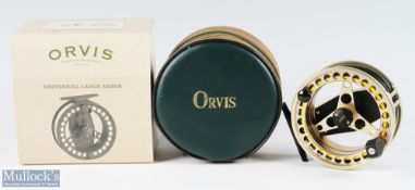 Orvis USA Battenkill large Arbor IV Made in England golf finish fly reel, 3 7/8