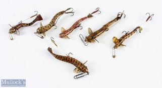 5x Wadham Newport Isle of Wight speciality plastic minnows in various colours and sizes