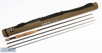 Grey's Streamflex carbon fly rod 10' 4pc line 5#, double alloy uplocking reel seat with wood insert,