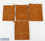 4x Orvis leather reel pouches, suede finish, 6 1/2