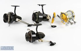 A collection of 4x Mitchell Sea fishing reels: 306 LHW, good bail, runs well, 316 LHW, good bail,