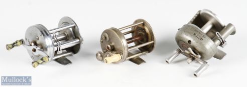 A collection of small multiplier reels: Pflueger Redifor No 10420 anti-backlash, runs well; 2x