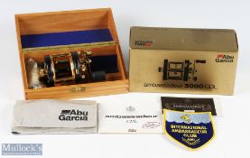 Abu Sweden Ambassadeur 5000 CDL multiplier reel, plated with 24 carat gold, looks unused, runs