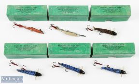 A collection of Percy Wadhams artificial baits in original boxes, all hand painted by Alfred