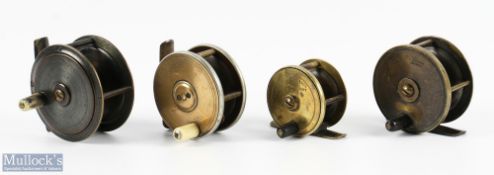 Group of 4 Irish fly reels - M Garnett, Dublin 2 3/4
