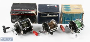 3x Penn, USA Multiplier Sea Reels Commander 20LW, Long Beach 60 and 65, all run smooth in mixed