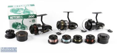 Mitchell France 300 fixed spool spinning reel with spare spool, runs well, with instructions and