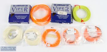 Collection of unused fly lines, comprising: 1x lure Flash Viper WF8 float; 1x lure Flash Viper DT0