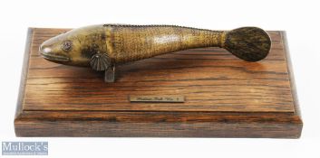 Medina Articulated Brass Fish No.5 from the Wreck of the SS Medina with 40 sections body, mounted on