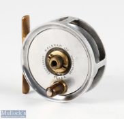 A rare Walbran Ltd Leeds, nickel silver and brass reel, 2 3/4