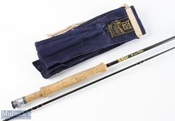 Hardy Bros Richard Walker Farnborough carbon fly rod 9' 2pc line 7/8#, alloy uplocking reel set,