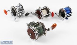 Group of 4 Penn, USA Multiplier Reels - 133H, 112H, 2/0 and 1/0, mixed overall used conditions (4)