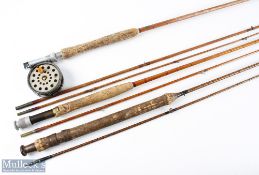 An interesting Foster Brothers Ashbourne 7/ 2pc split cane fly rod with a cross weave finish,
