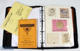 A folder with 36 pages containing over 120 items of terminal tackle in their original packaging.