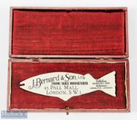 A very rare and fine J Bernard & Son Ltd, 45 Pall Mall, London SW1 ivorine hook scale in the shape