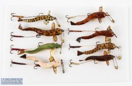 Collection of Percy Wadham speciality minnow in different colour ways (8)