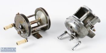 Fraser Kilian NEO Caster multiplier reel maker's details stamped to foot, twin handle, star drag