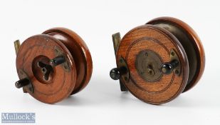2x Milwards wood and brass reels features a 4