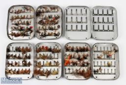 4x Richard Wheatley slim alloy fly tins with a selection of flies (not one S shaped!) (4)