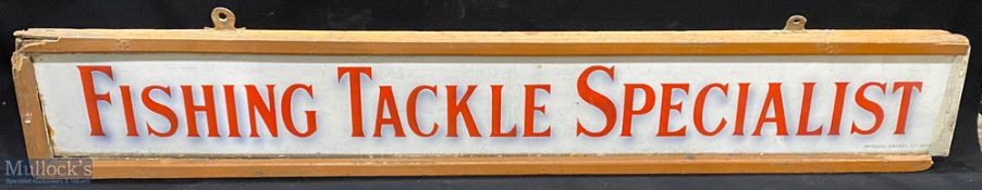 c1930 Enamel Shop Sign Fishing Tackle Specialists, a scarce original shop sign, this once hung