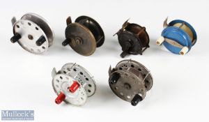 A collection of small alloy and brass reels, all in large zipped case: 1x Sun Eaton 2 3/4