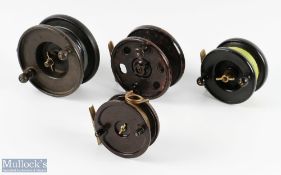 Collection of 4 Bakelite reels comprising: Allcocks Aerialite 3 3/4