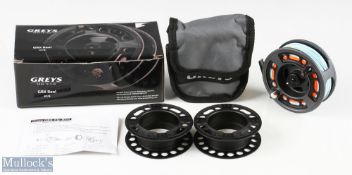 Grey's GRX 7/8 alloy cassette fly reel, 2 screw latch, counter balanced handle, large rear tensioner