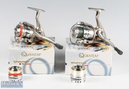 Quantum Energy ETi 730 fixed spool spinning reel, with spare spool, good bail, runs very well,