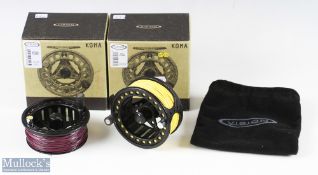 Vision Koma VK 67B/VK67B-001 large Abor alloy fly reel and spare spool for 7/8 lines, 3 3/4