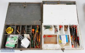 A pair of wooden custom built float boxes: 1x 13