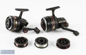 Abu 1044 closed face spinning reel, Syncro Match, with 2 spare spools, runs well, in zip case; Daiwa