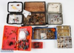 6x assorted fly boxes with salmon and sea trout flies and small trout flies (6)