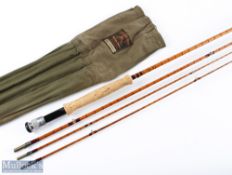Foster Bros Ashbourne TEFJ DeLuxe split cane fly rod, 10' 3pc (plus spare tip), alloy uplocking reel