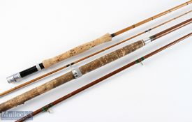 J S Sharpe Aberdeen whole cane salmon rod, 10' approx. 2pc, 25
