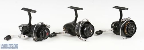 Collection of Mitchell fixed spool reels, all RHW, made up of 301A / 207 / 305. All showing some