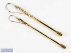 A pair of 2 draw brass gaff/priests, 1x 35