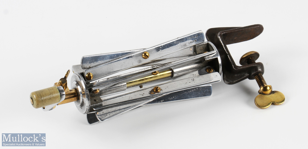 A fine Farlow's Sextile line dryer c1910, alloy arms on brass fittings with heavy duty 'C' clamp, - Image 2 of 2