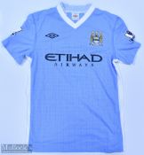 Manchester City 2011/12 Pizarro No 8 match issue home football shirt Premier League badges to