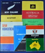 1966-1982 Monmouthshire & its Clubs v Tourists Rugby Programmes (5): Ebbw Vale-Abertillery 1966 &