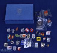 Collection of international, FAC enamel badges to include England 3 Lions x 5, The FA Cup x 4, The