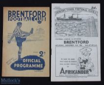 1946/47 Grimsby Town v Brentford Div. 1 programme 23 November 1946 + return match at Brentford 29